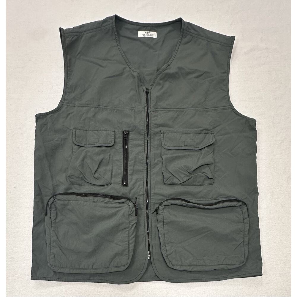 Zara Zip Vest Jacket Mens Medium Lightweight Packable Hiking Fishing Utility